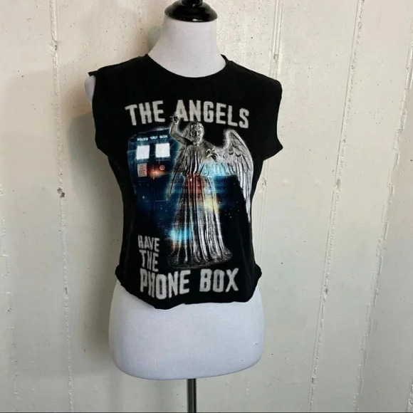 Doctor Who Ripple Junction cropped M blk‎ tee - Picture 1 of 5